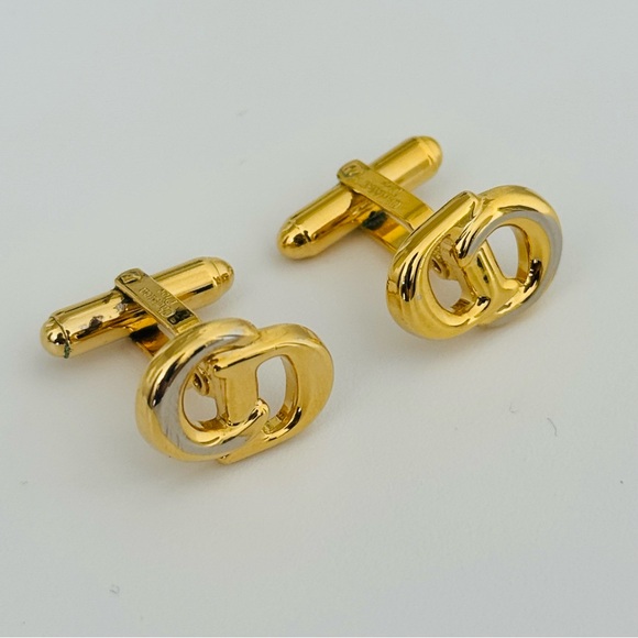Christian Dior Gold Tone Cuff Links - Picture 1 of 9
